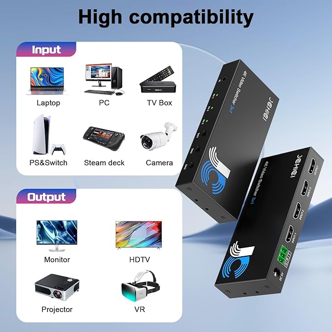 HDMI Switch 3 in 1 Out 4K@60Hz, 3 Ports HDMI Switcher Selector - Image 4
