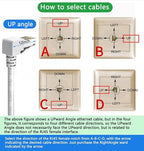 Right Angle Ethernet Extension Cable UPangle 1.5ft-White, 90 Degree CAT6 - Image 3