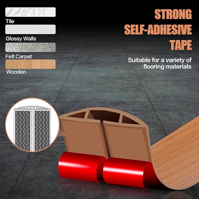 Floor Cord Cover Cavity 0.8"x0.37" Self Adhesive Cord Hider, 10FT Low Profile - Image 4