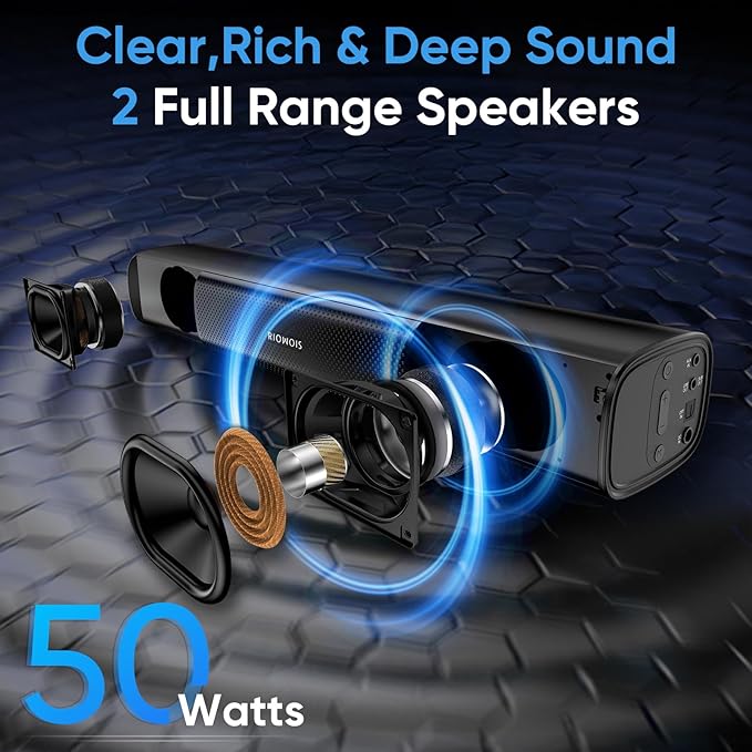 Sound Bar for Smart TV, Bass Boost and Crisp Vocals, Optical/AUX/Wall Mount - Image 3