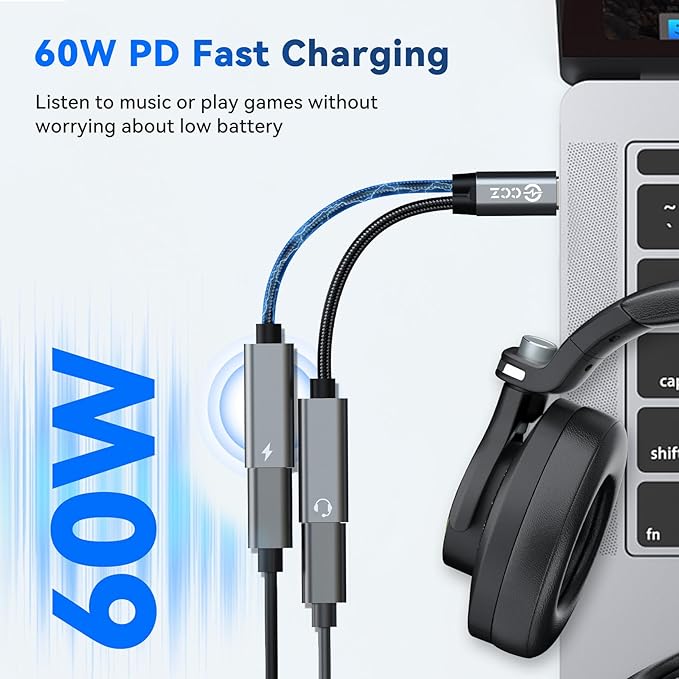 3PCS USB C Headphone Splitter, CCZ CA01 USB C to Type C Headphone Jack and - Image 4
