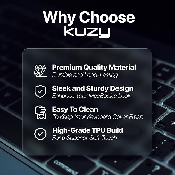 Kuzy Purple Premium MacBook Pro 14 inch Keyboard Cover M4 16" 2025 2024 2023 M3 - Image 7