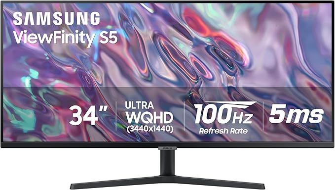 SAMSUNG 34" ViewFinity S50GC Series Ultra-WQHD Monitor, AMD FreeSync, Eye Care by Samsung%C2%AE