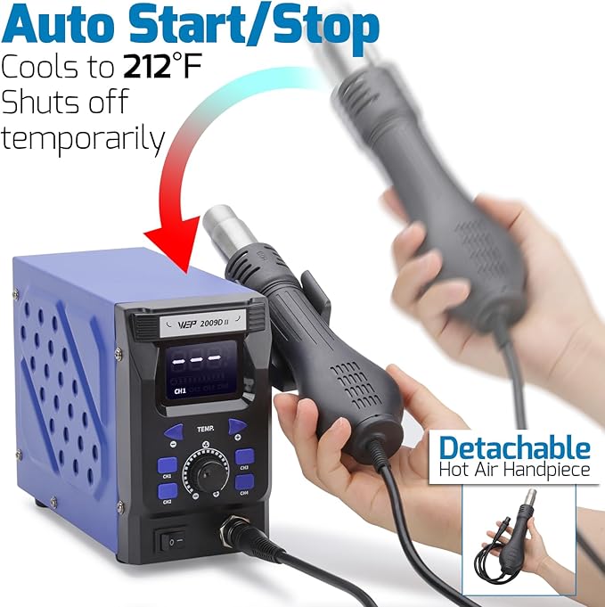 WEP 2009D-II Hot Air Soldering Station, Hot Air Rework Station - Image 3