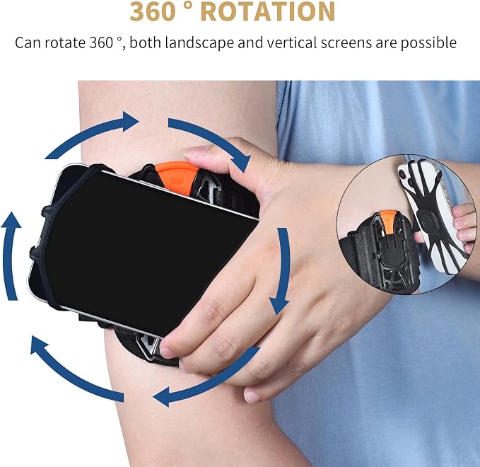 Wristband Phone Holder for Running, 360°Rotation & Detachable Sports Armband - Image 5
