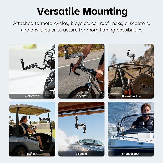 MOVMAX Blade Arm Bike Motorcycle Handlebar Mount Stabilizer, Camera Clamp Mount - Image 8