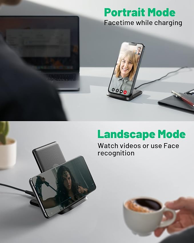 INIU Wireless Charger, 15W Fast Wireless Charging Stand - Image 6