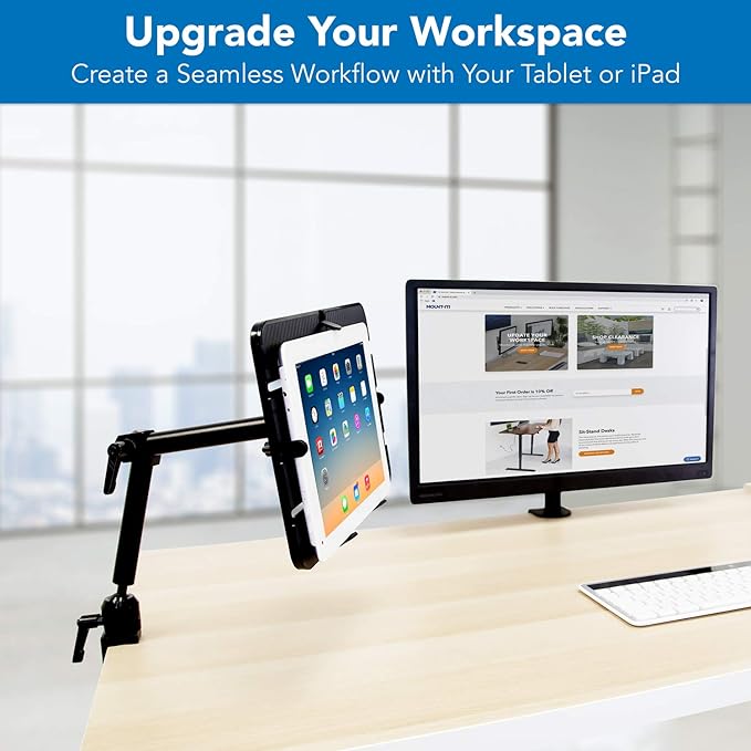 Mount-It! Tablet Pole Mount | Universal Full Motion Holder - Image 3