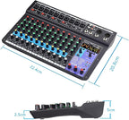 TEYUN 12 Channel Audio Mixer, Professional DJ Mixer - Image 5