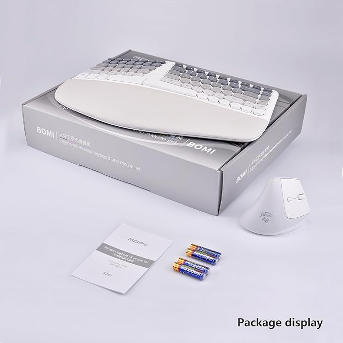 Ergonomic Wireless Keyboard and Mouse Set Creamy Wireless Keyboard Silent Mice - Image 7