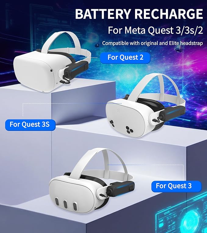 Battery Pack for Meta/Oculus Quest 3S/3/2, 5000mAh Battery VR Charger, Extend - Image 5