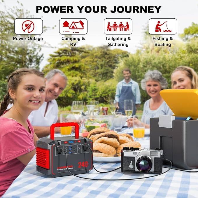 MARBERO Portable Power Station 240Wh 350W Peak Camping Portable Power Bank - Image 7