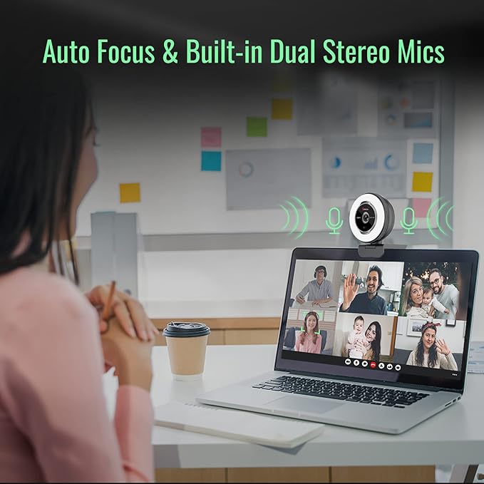 Angetube Streaming Webcam with Microphone: 1080P 60FPS USB Web Cam with Ring - Image 6