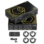 4K@60Hz HDMI KVM Switch USB3.0 4 Computers 1 Monitors HDMI 4 Port KVM Switches by CORSAHD