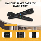 4-Channel Wireless Microphone System, UHF Cordless Mic Set w/ 4x10 Frequencies - Image 6