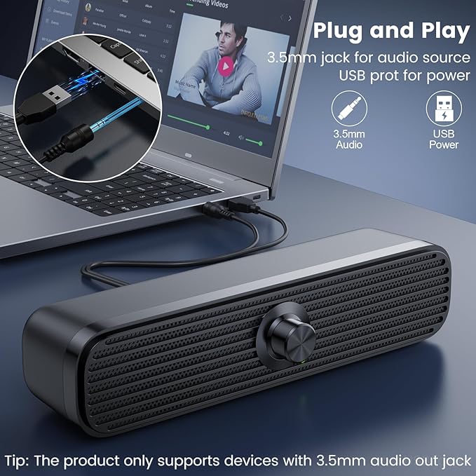 1Mii Computer Speakers for Desktop Laptop Tablet, USB Powered PC Speakers - Image 7