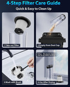 Handheld Vacuum Cordless 1.1 Pounds Car Vac 10000PA Hand Held Vacuums 4-in-1 - Image 6