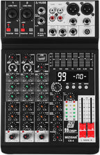 Audio Mixer 4 Channel Sound Mixer Console, Professional Music Mixing Board DJ by MIZISNR
