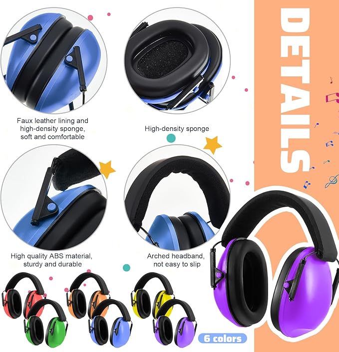 Amylove 12 Pcs Kids Ear Protection Noise Cancelling Headphones Ear Muffs Bulk - Image 4