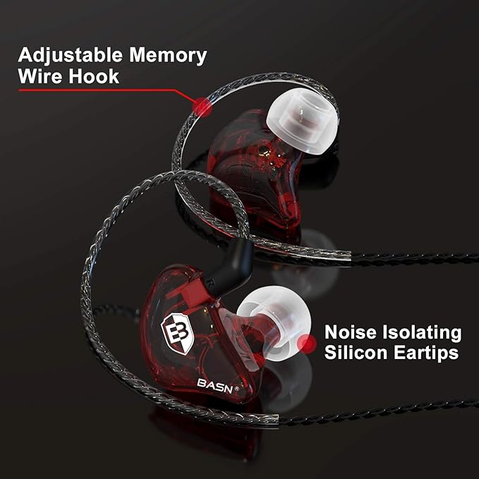 BASN Bsinger PRO in-Ear Monitors Hybrid Dynamic Dual Drivers Two Detachable - Image 5