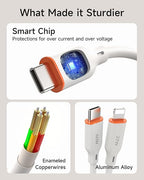 for Apple Watch Charger, 3-in-2 Silicone Multi Charging Cable Travel Fast - Image 6