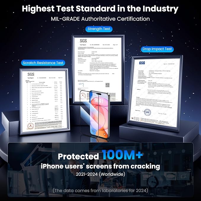 Uyiton UnBreak-Glass for iPhone 15 Pro Max Screen Protector, Full Coverage Case - Image 2