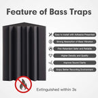 8 Pack - Bass Traps Acoustic Foam Corner, High Density and Fire-Proof Bass - Image 3