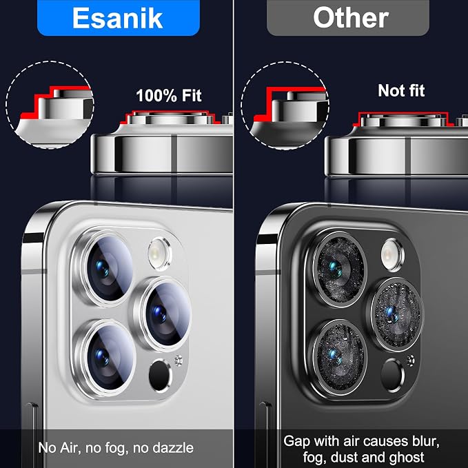 Esanik 2023 Upgrade 2 Pack for iPhone 14 Pro/iPhone 14 Pro Max Camera Lens - Image 3