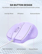 TECKNET Wired Mouse, 6-Button Corded - Image 7