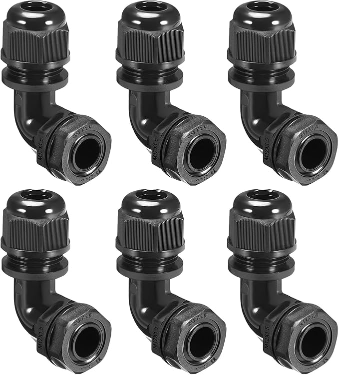 LeMotech M12 Cable Gland, 90 Degree Adjustable 4-8mm Strain Relief, Cord by LeMotech