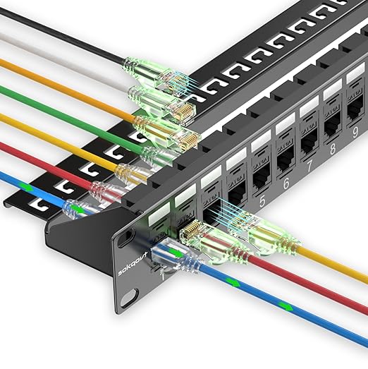 Patch Panel 24 Port Cat6 with Coupler Keystone, Cat6a Network Patch Panel 10G by Unknown