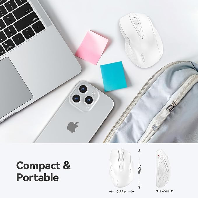 TECKNET Wireless Mouse, 2.4G Ergonomic Optical Mouse, Computer Mouse - Image 2