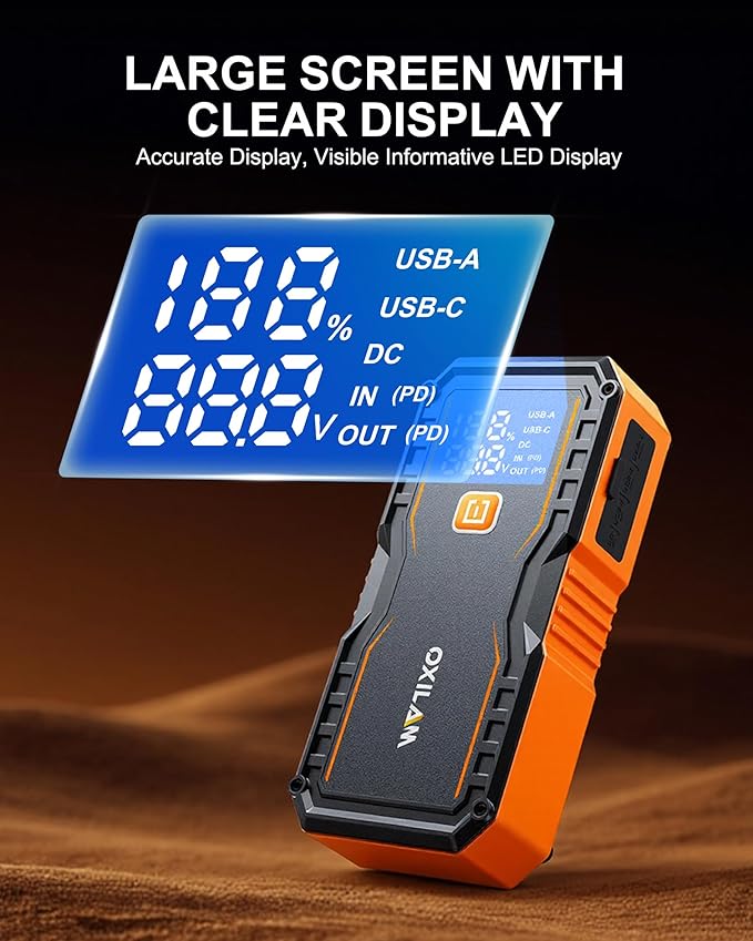 OXILAM 24000mAh Jump Starter for All Gas & Diesel Engines, 10000A Battery - Image 5