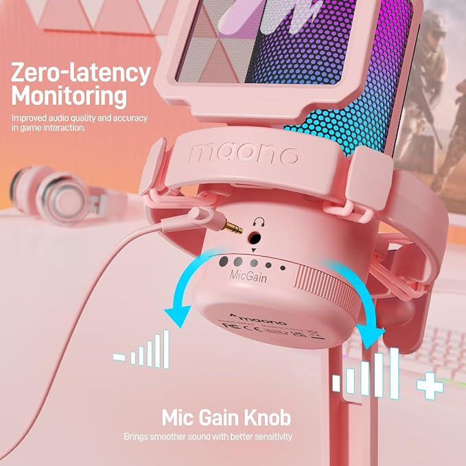 MAONO Gaming Microphone with Noise Cancellation, USB Condenser Mic - Image 5
