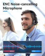 EMEET HS50 Wired Headset with Mic, On-Ear Computer Headphones with Noise - Image 5