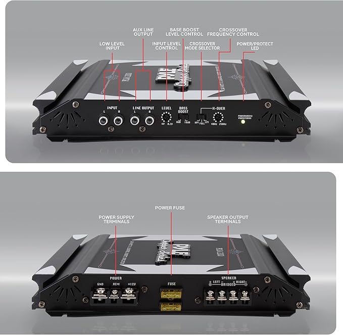 Pyle 2 Channel Car Stereo Amplifier- 1400W Dual Channel Bridgeable High Power - Image 4