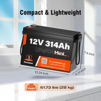 2 PCS Bluetooth 12V 314Ah LiFePO4 Lithium Battery MINI, Max. 4190Wh Energy - Image 4