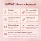 NumberPad, 21Keys HotSwappable Numpad, Rechargeable Number keypad, RGB Gasket - Image 7