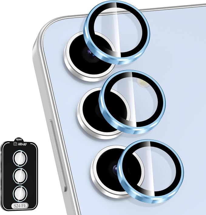 for Samsung Galaxy S24 FE Camera Lens Protector, Individual Metal Ring Tempered by Btscase