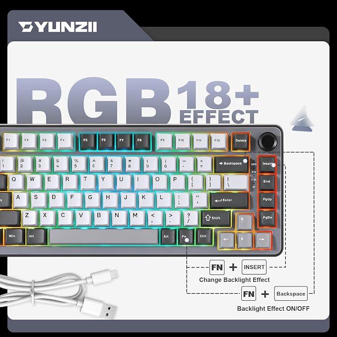 YUNZII B75 PRO Wireless Mechanical Keyboard, 75% Layout - Image 7