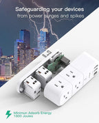Surge Protector USB Outlet Extender, 6 AC Multi Plug Outlet and 3 USB Ports - Image 5