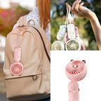 QearFun Handheld Lanyard Fan Portable, Mini USB Rechargeable, 3 Speed Strong - Image 6