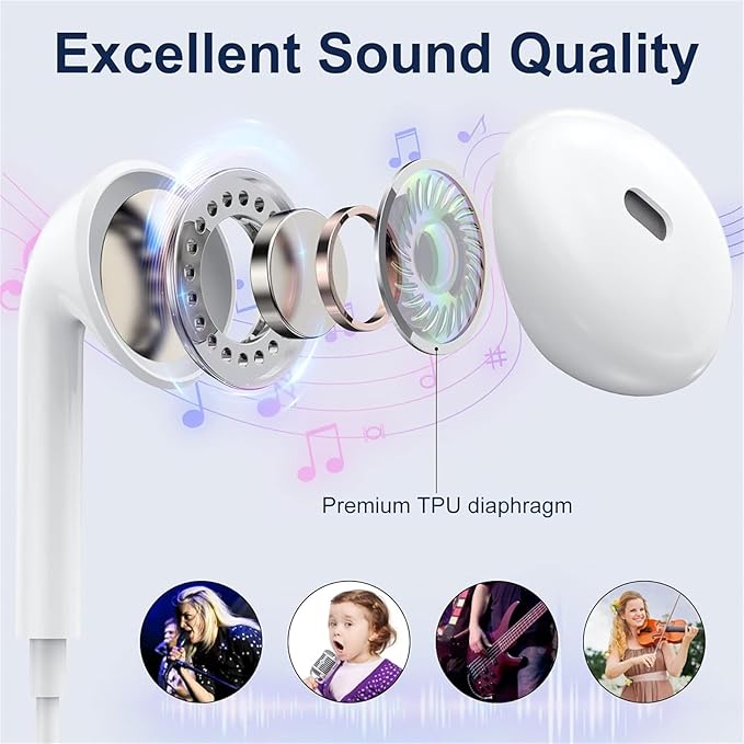 USB C Headphones for iPhone 17/16/15 Pro Max Plus Type C Earphones - Image 3