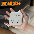Short Extension Cord with Multiple Outlets 3 FT, TESSAN Small Flat Plug Power - Image 4
