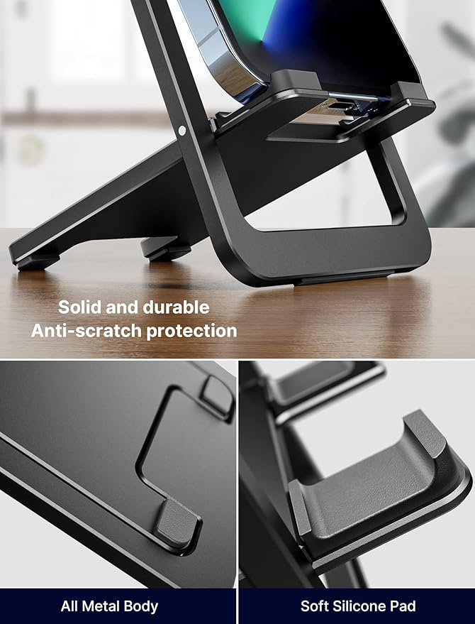 JSAUX Cell Phone Stand, Foldable Aluminum Adjustable Phone Holder - Image 5