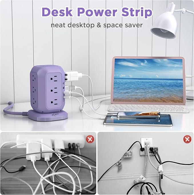 USB C Power Strip Tower, Surge Protector - Image 5