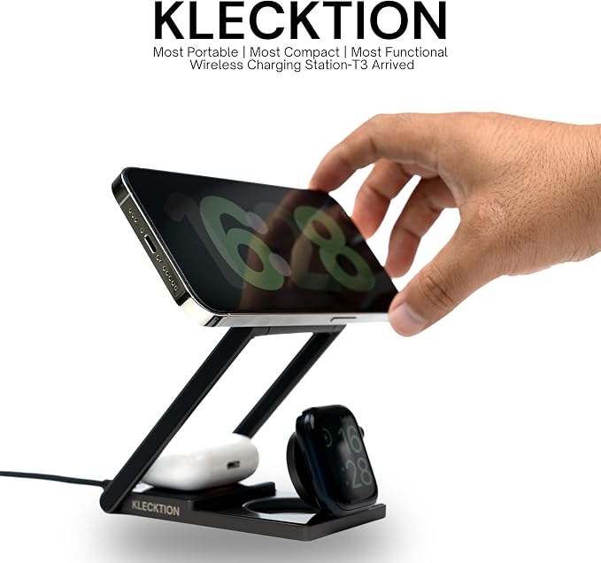 T3 3-in-1 Wireless Charging Station – MagSafe iPhone 16/15/14/13/12, AirPods & - Image 2
