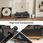 Vinyl Record Player Built in HiFi Stereo Speakers BT Wireless Input Belt Drive - Image 5