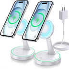 2 Pack Magnetic Wireless Charger Stand 15W Fast Mag-Safe Charger by Verticalmagneticcharging