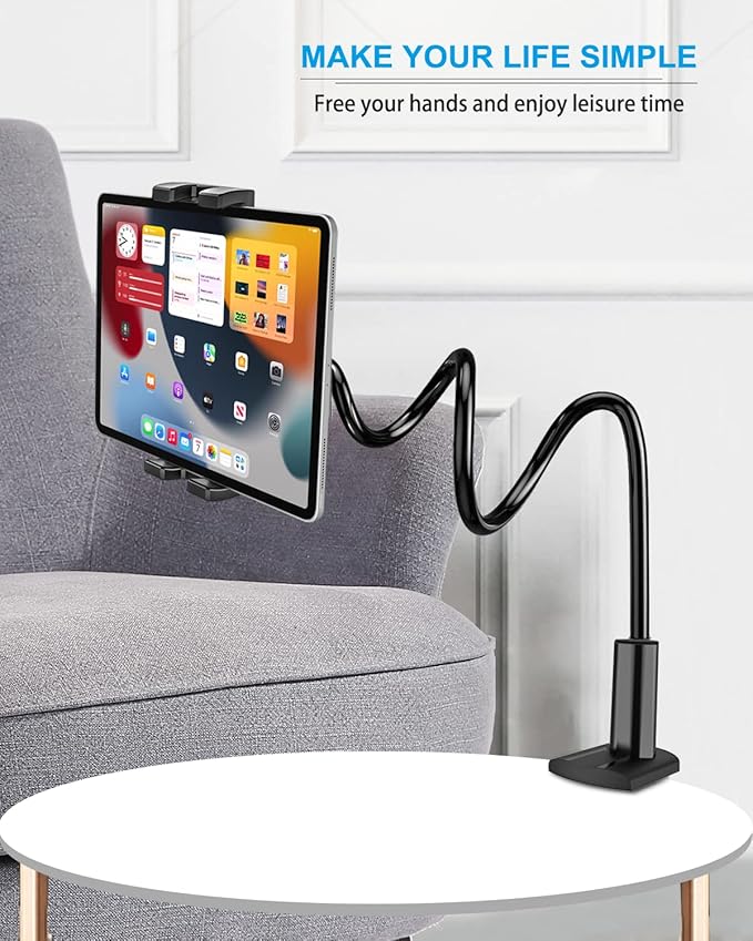 woleyi Gooseneck Tablet Holder for Bed, Flexible Long Arm Tablet Mount for Desk - Image 2